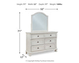 Robbinsdale Antique White Full Storage Sleigh Bedroom Set with Dresser, Mirror, Chest and Nightstand - Ornate Home