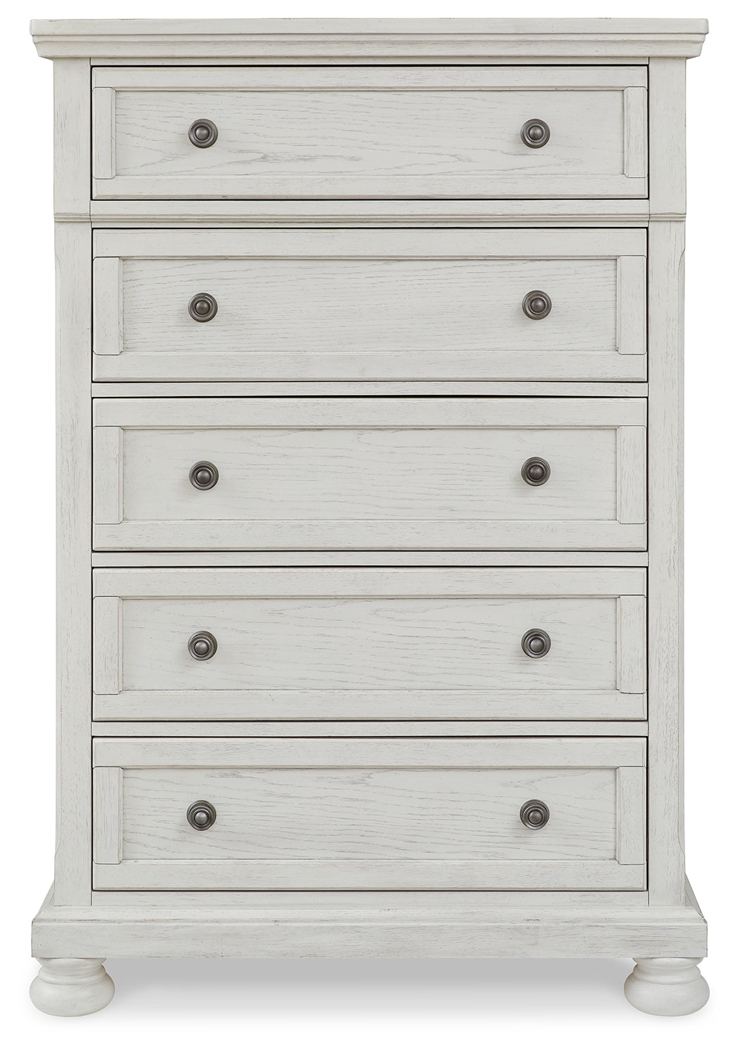 Robbinsdale Antique White King Panel Bed & Dresser & Mirror & Chest & 2 Nightstands (Online Special Price) - Ornate Home