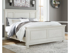 Robbinsdale Antique White King Panel Bed - Ornate Home