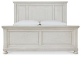 Robbinsdale Antique White King Panel Bed - Ornate Home