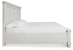 Robbinsdale Antique White King Panel Storage Bed, Dresser, Chest and 2 Nightstands - Ornate Home