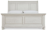 Robbinsdale Antique White King Sleigh Bedroom Set with Dresser and Mirror (Online Special Price) - Ornate Home