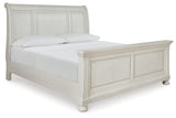 Robbinsdale Antique White King Sleigh Bedroom Set with Dresser and Mirror (Online Special Price) - Ornate Home