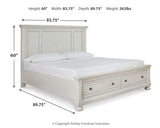 Robbinsdale Antique White King Storage Bedroom Set with 2 Nightstands (Online Special Price) - Ornate Home