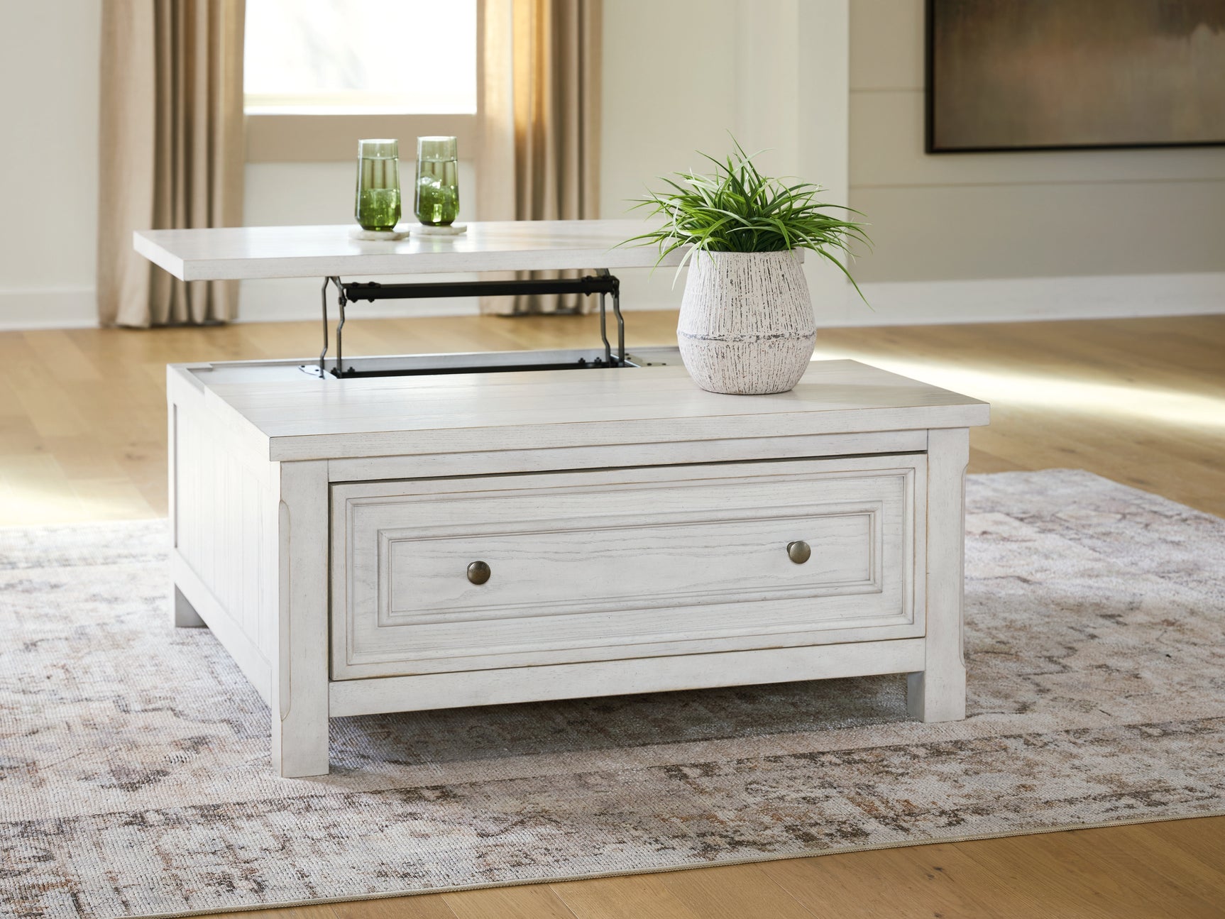 Robbinsdale Antique White Lift-Top Coffee Table (Online Special Price) - Ornate Home