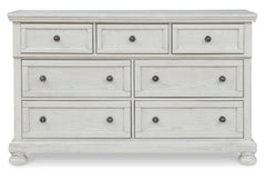 Robbinsdale Antique White Mirrored Dresser w/ 7 Drawers - Ornate Home