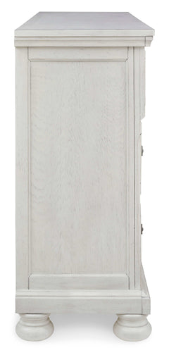 Robbinsdale Antique White Mirrored Dresser w/ 7 Drawers - Ornate Home