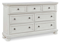 Robbinsdale Antique White Mirrored Dresser w/ 7 Drawers - Ornate Home