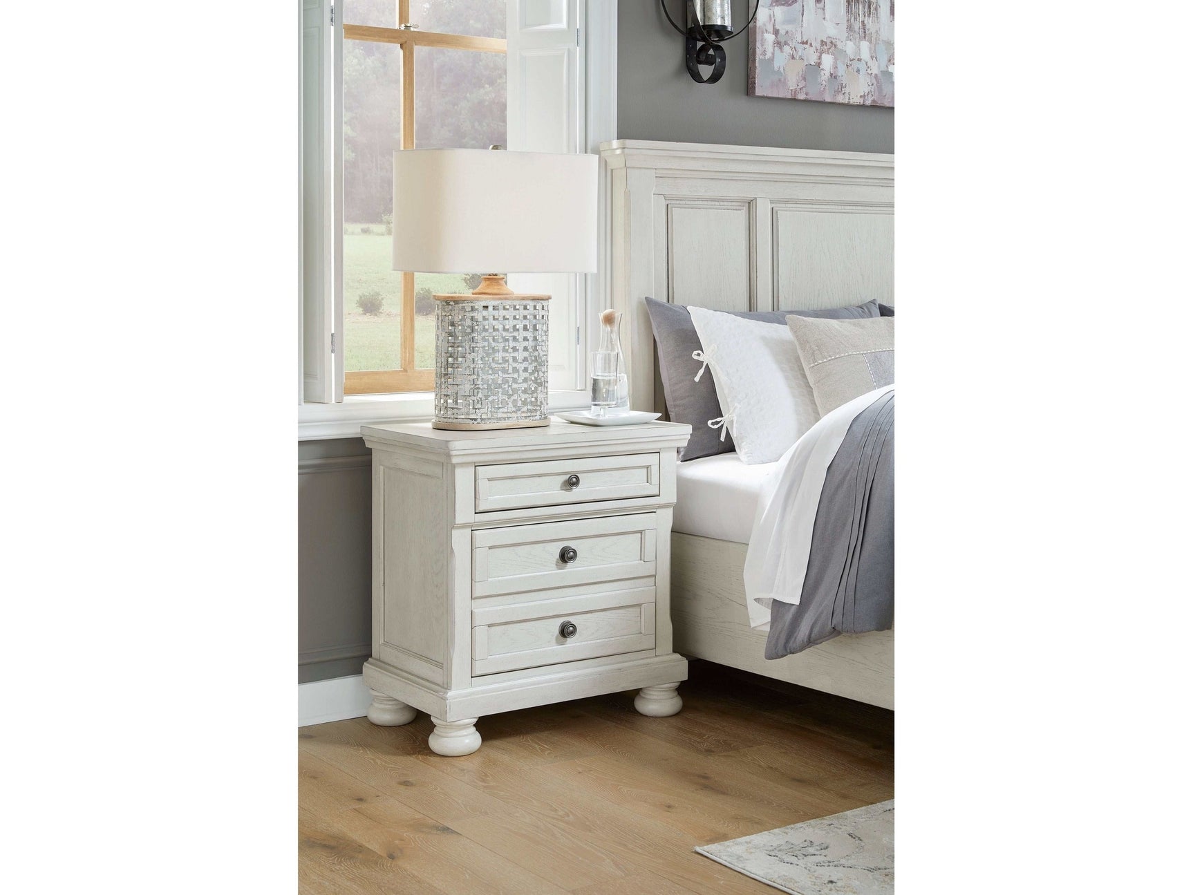Robbinsdale Antique White Nightstand (Online Special Price) - Ornate Home