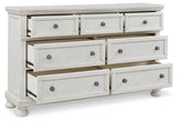 Robbinsdale Antique White Queen Panel Bed & Dresser & Chest & 2 Nightstands (Online Special Price) - Ornate Home