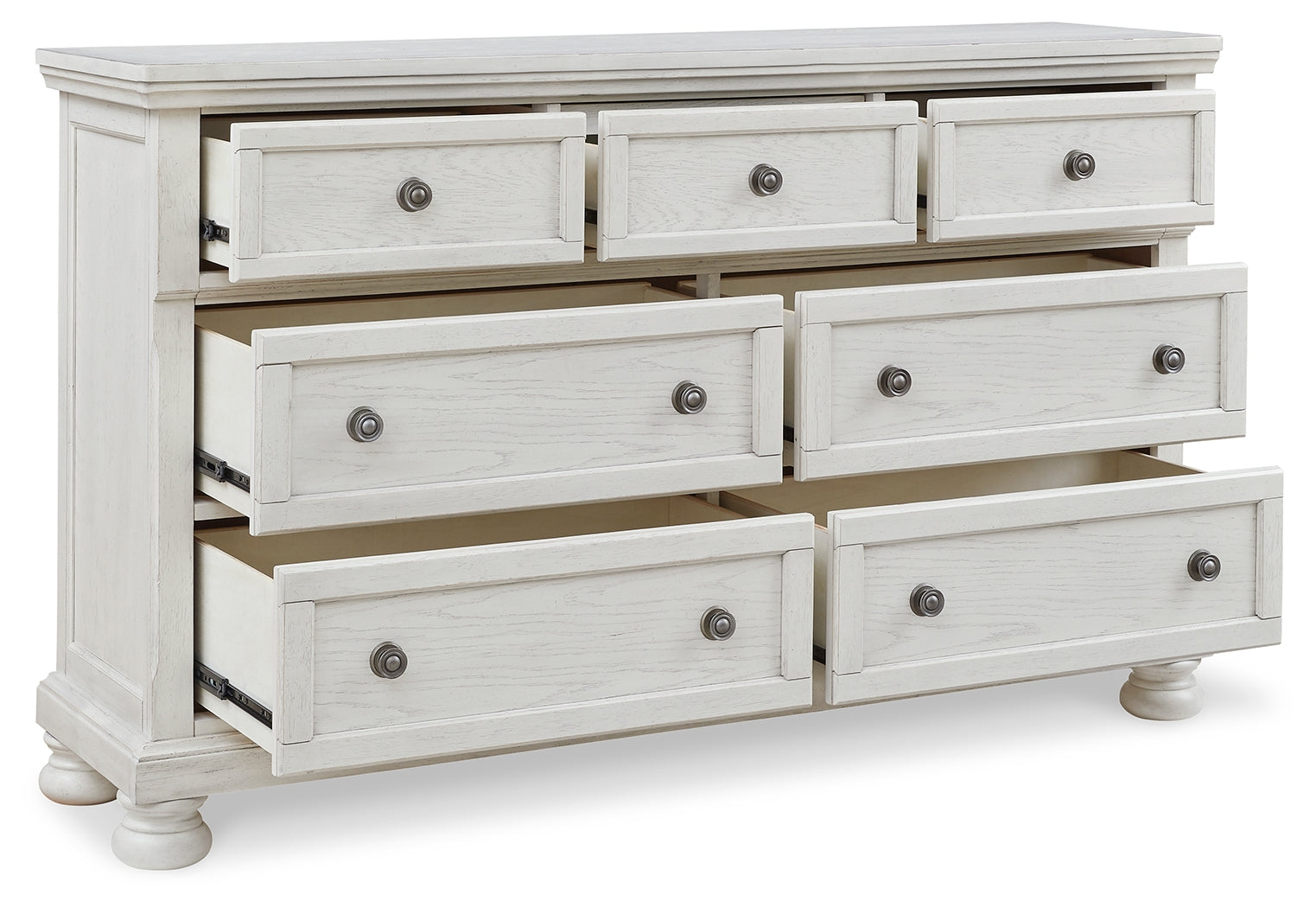 Robbinsdale Antique White Queen Panel Bed & Dresser & Chest & 2 Nightstands (Online Special Price) - Ornate Home