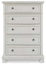 Robbinsdale Antique White Queen Panel Bed & Dresser & Chest & 2 Nightstands (Online Special Price) - Ornate Home