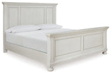 Robbinsdale Antique White Queen Panel Bedroom Set with Dresser, Mirror and Nightstand - Ornate Home