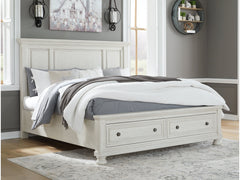 Robbinsdale Antique White Queen Panel Storage Bed - Ornate Home
