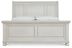 Robbinsdale Antique White Queen Sleigh Bed - Ornate Home