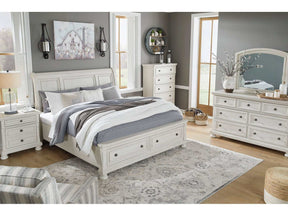 Robbinsdale Antique White Queen Sleigh Storage Bedroom Sets (Online Special Price) - Ornate Home