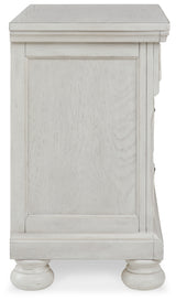 Robbinsdale Antique White Twin Sleigh Storage Bed, Dresser and Nightstand (Online Special Price) - Ornate Home