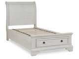Robbinsdale Antique White Twin Sleigh Storage Bed (Online Special Price) - Ornate Home