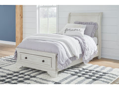 Robbinsdale Antique White Twin Sleigh Storage Youth Bed - Ornate Home