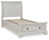Robbinsdale Antique White Twin Storage Bedroom Set with Dresser, Mirror and Nightstand (Online Special Price) - Ornate Home