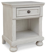 Robbinsdale Antique White Twin Storage Bedroom Set with Dresser, Mirror and Nightstand (Online Special Price) - Ornate Home