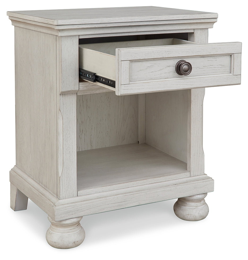 Robbinsdale Antique White Twin Storage Bedroom Set with Dresser, Mirror and Nightstand (Online Special Price) - Ornate Home