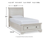Robbinsdale Antique White Twin Storage Bedroom Set with Dresser, Mirror and Nightstand (Online Special Price) - Ornate Home