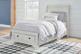 Robbinsdale Antique White Twin Storage Bedroom Set with Dresser, Mirror and Nightstand - Ornate Home