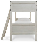 Robbinsdale Antique White Twin/Twin Bunk Bed w/ Ladder - Ornate Home