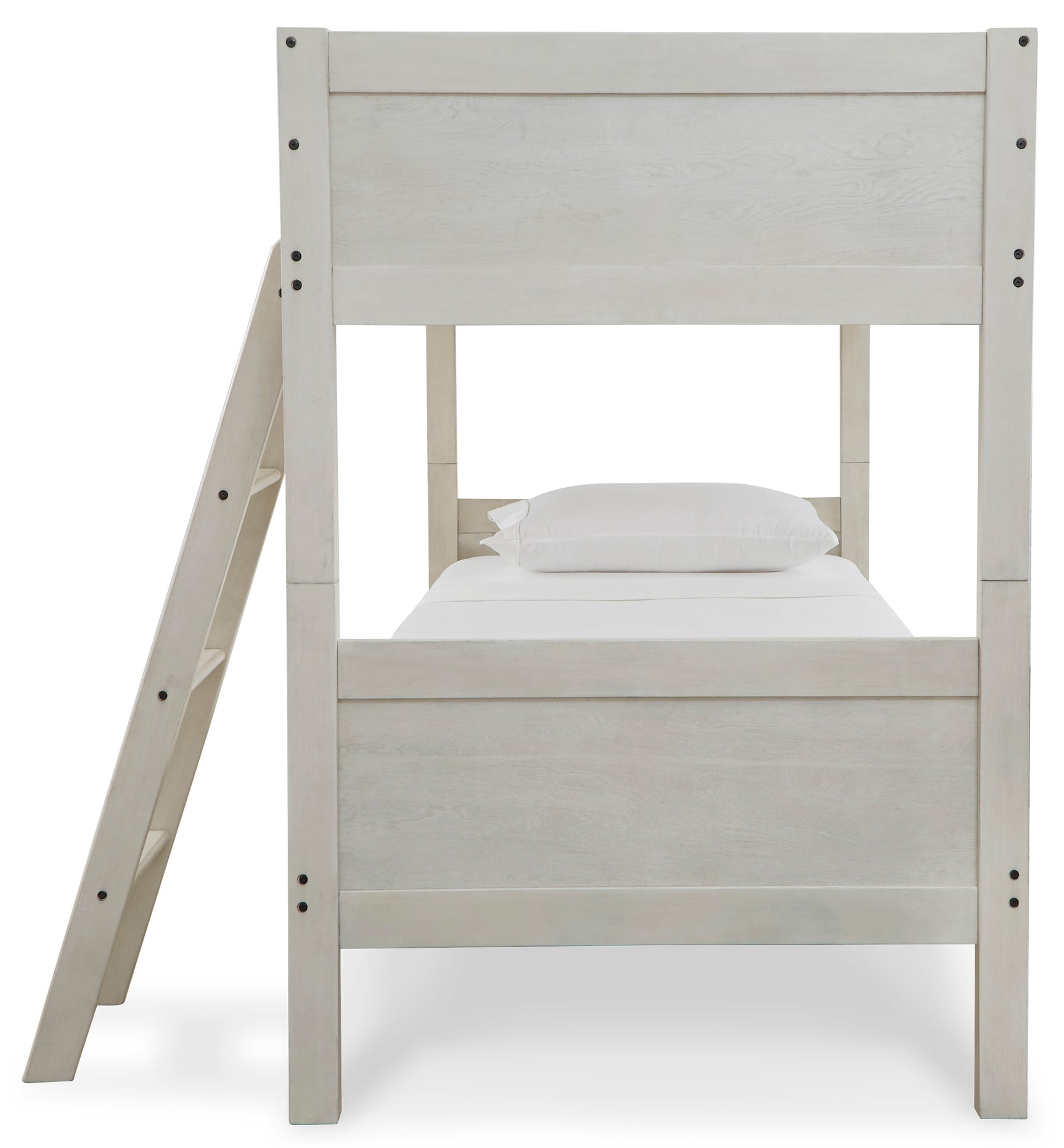 Robbinsdale Antique White Twin/Twin Bunk Bed w/ Ladder - Ornate Home