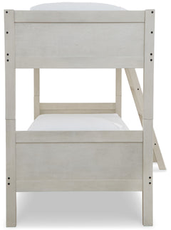 Robbinsdale Antique White Twin/Twin Bunk Bed w/ Ladder - Ornate Home