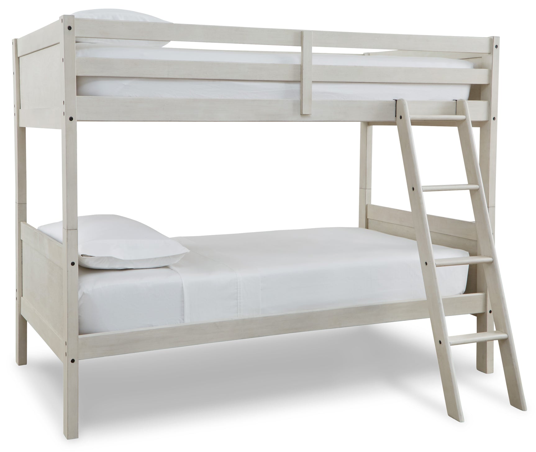 Robbinsdale Antique White Twin/Twin Bunk Bed w/ Ladder - Ornate Home