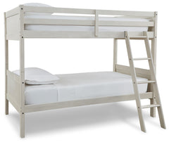 Robbinsdale Antique White Twin/Twin Bunk Bed w/ Ladder - Ornate Home