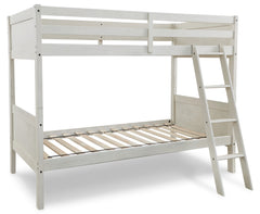 Robbinsdale Antique White Twin/Twin Bunk Bed w/ Ladder - Ornate Home