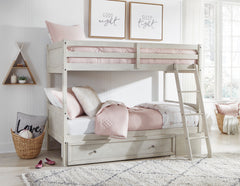 Robbinsdale Antique White Twin/Twin Bunk Bed w/ Ladder - Ornate Home
