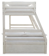 Robbinsdale Antique White Twin over Full Bunk Bed with Storage and Mattresses (Online Special Price) - Ornate Home