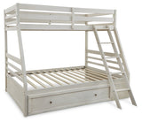 Robbinsdale Antique White Twin over Full Bunk Bed with Storage and Mattresses (Online Special Price) - Ornate Home