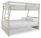 Robbinsdale Antique White Twin over Full Bunk Bed with Storage and Mattresses - Ornate Home