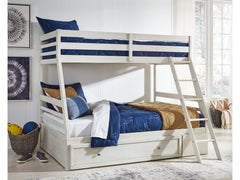 Robbinsdale Antique White Twin over Full Bunk Youth Bed with Storage - Ornate Home