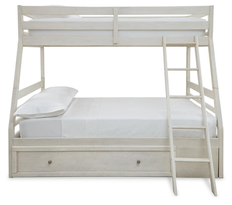 Robbinsdale Antique White Twin over Full Bunk Youth Bed with Storage - Ornate Home