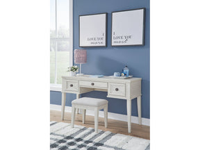 Robbinsdale Antique White Vanity Desk w/ Stool (Online Special Price) - Ornate Home