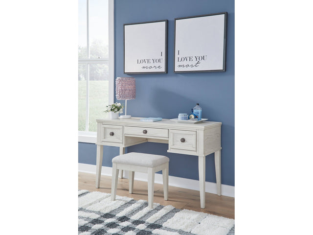 Robbinsdale Antique White Vanity Desk w/ Stool (Online Special Price) - Ornate Home