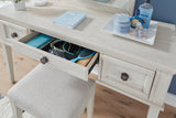 Robbinsdale Antique White Vanity Desk w/ Stool (Online Special Price) - Ornate Home