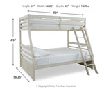 Robbinsdale Antique White/White Twin over Full Bunk Bed and Mattresses (Online Special Price) - Ornate Home