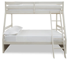 Robbinsdale Antique White/White Twin over Full Bunk Bed and Mattresses - Ornate Home
