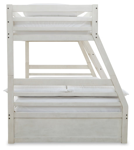 Robbinsdale Antique White/White Twin over Full Bunk Bed and Mattresses - Ornate Home