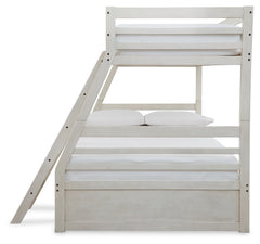 Robbinsdale Antique White/White Twin over Full Bunk Bed and Mattresses - Ornate Home