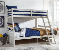 Robbinsdale Antique White/White Twin over Full Bunk Bed and Mattresses - Ornate Home