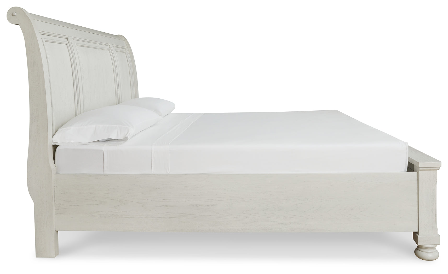 Robbinsdale White King Sleigh Storage Bedroom Set with Dresser and Mirror (Online Special Price) - Ornate Home