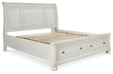 Robbinsdale White King Sleigh Storage Bedroom Set with Dresser and Mirror (Online Special Price) - Ornate Home